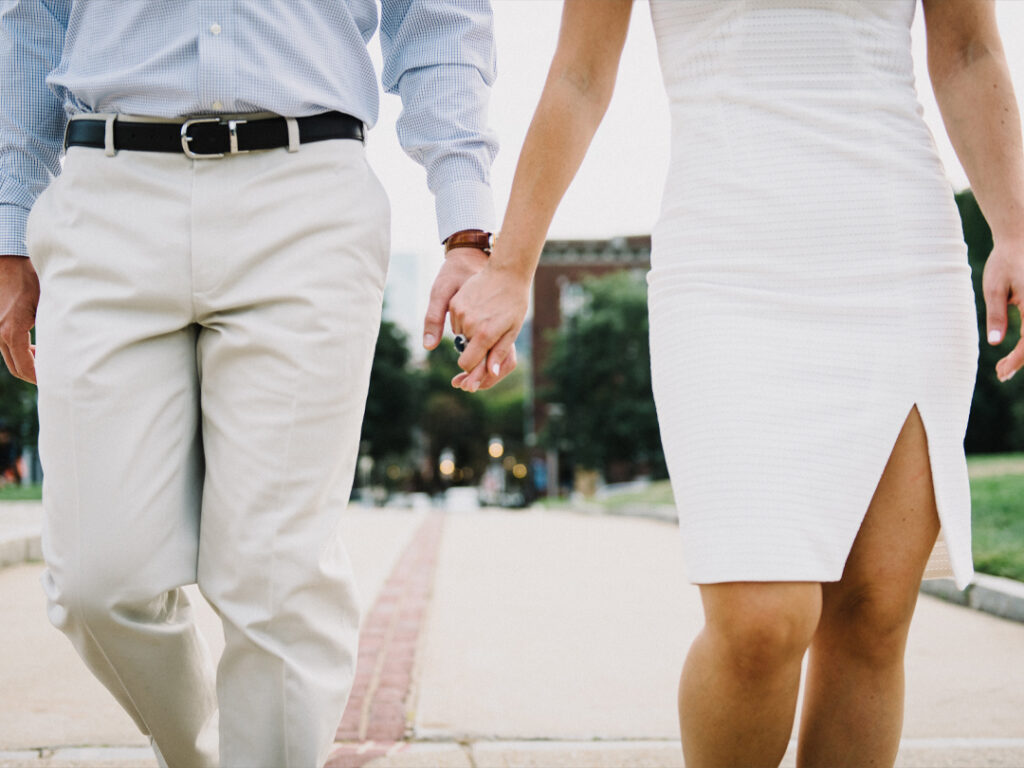 couple walking holding hands