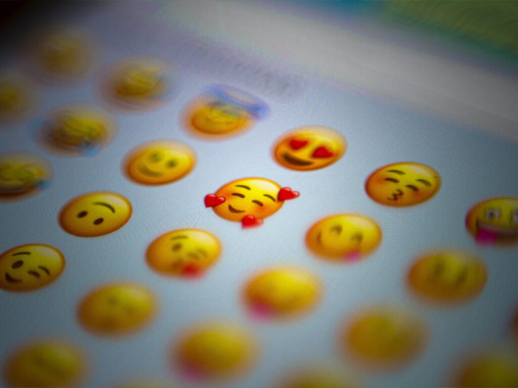 emojis on smartphone screen